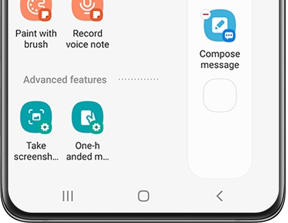 List of tasks with icons on a Galaxy phone